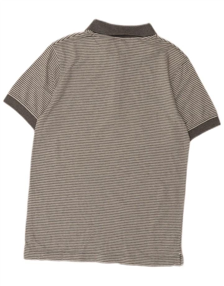 Polo da uomo Lyle & Scott in cotone a righe grigio medio