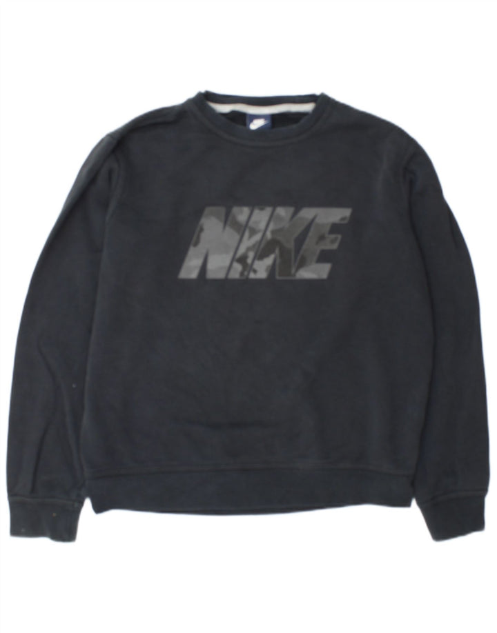 Felpa grafica da uomo Nike Felpa in cotone grigio medio