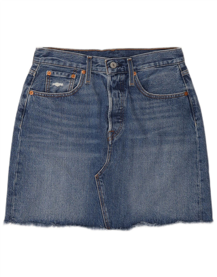Gonna di jeans da donna Levi's W28 in cotone blu medio