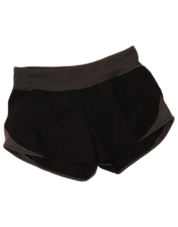 Pantaloncini sportivi da corsa da donna Adidas UK 10 Small Nero Colourblock Poliestere