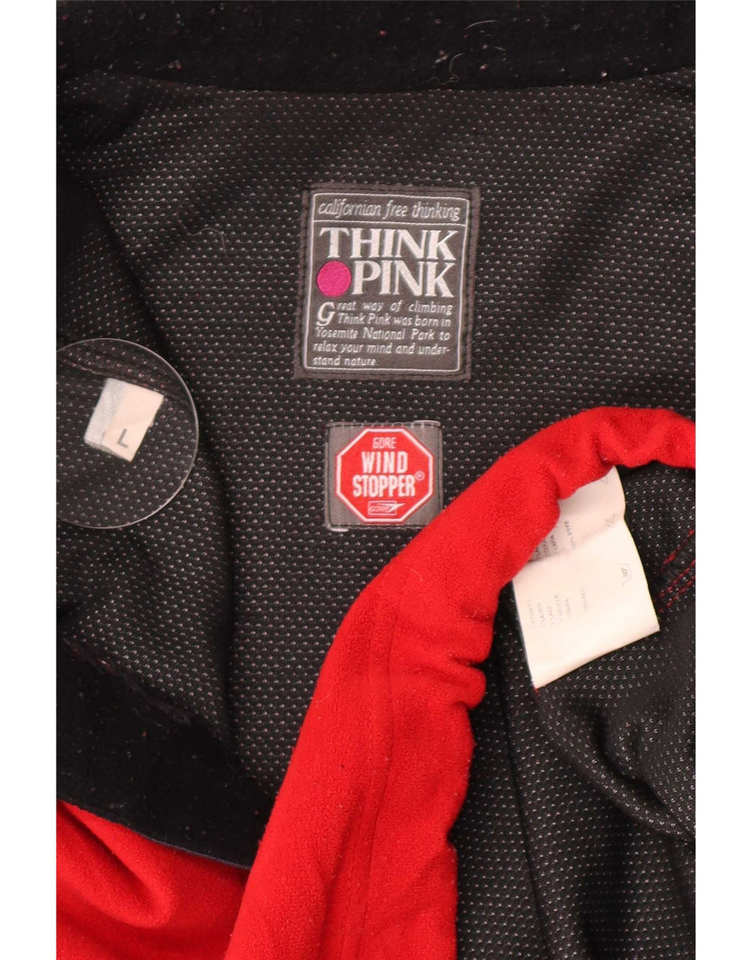 Maglione in pile da uomo Think Pink con zip e collo, grande, in poliestere color block rosso