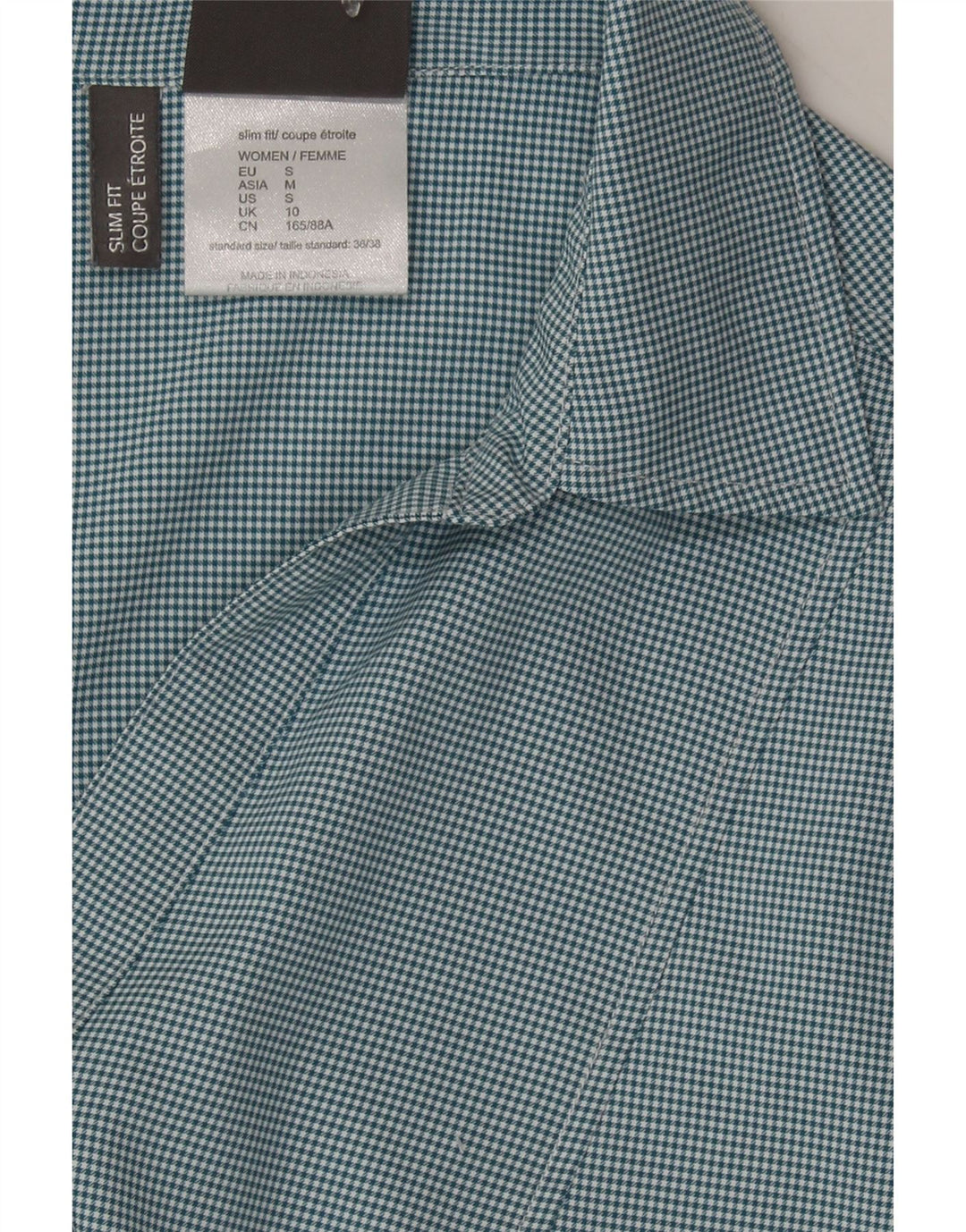 JACK WOLFSKIN Womens Short Sleeve Shirt UK 10 Small Blue Gingham Polyester Vintage Jack Wolfskin and Second-Hand Jack Wolfskin from Messina Hembry 