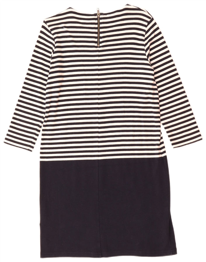 Abito a trapezio da donna con maniche a 3/4 Hobbs UK 12 cotone a righe nere medie