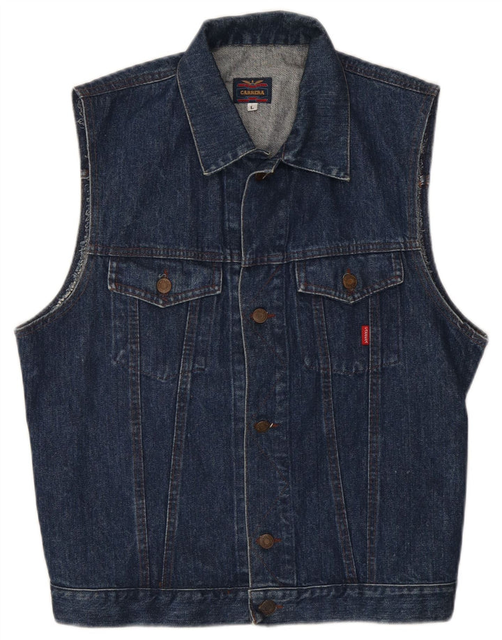 Gilet in denim da uomo Carrera UK 40 grande blu navy