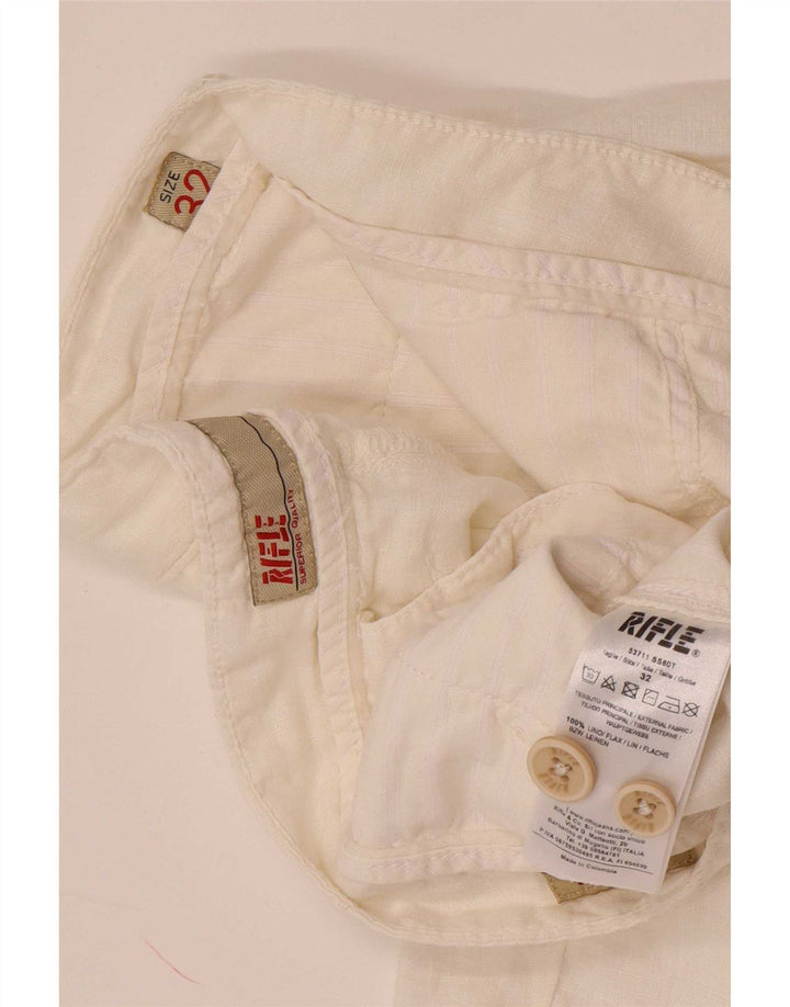Pantaloncini chino da uomo Rifle W32 lino bianco medio