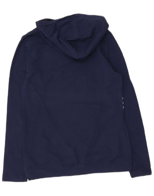 Felpa con cappuccio da donna Adidas UK 12 media cotone blu navy