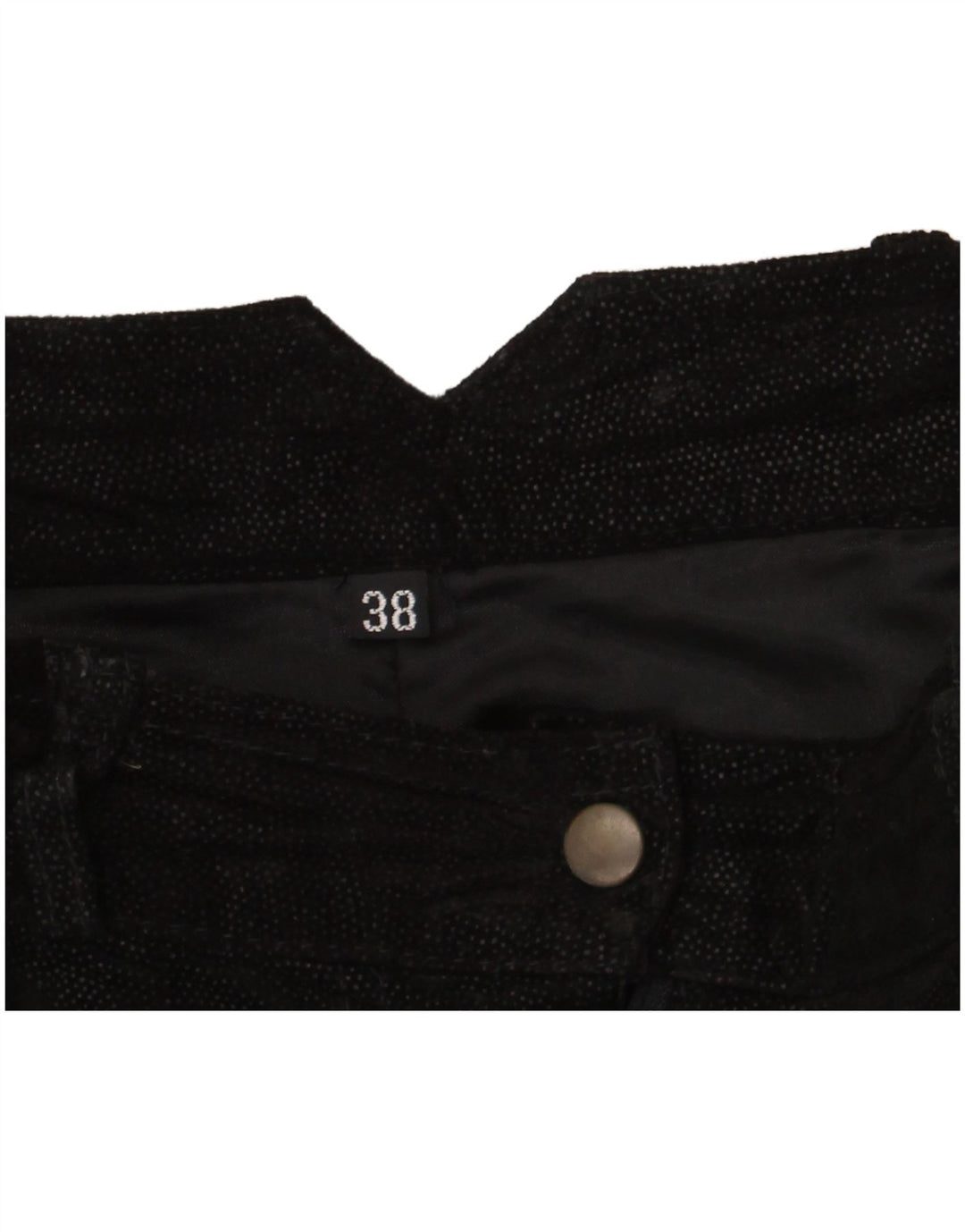 Pantaloncini chino vintage da donna a vita alta EU 38 medi W30 neri maculati