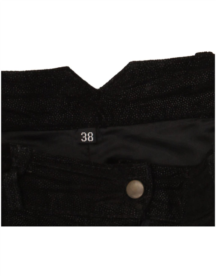 Pantaloncini chino vintage da donna a vita alta EU 38 medi W30 neri maculati