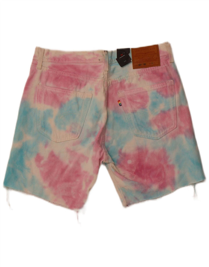 LEVI'S Pantaloncini di jeans 501 da uomo W32 Cotone tie dye medio multicolore
