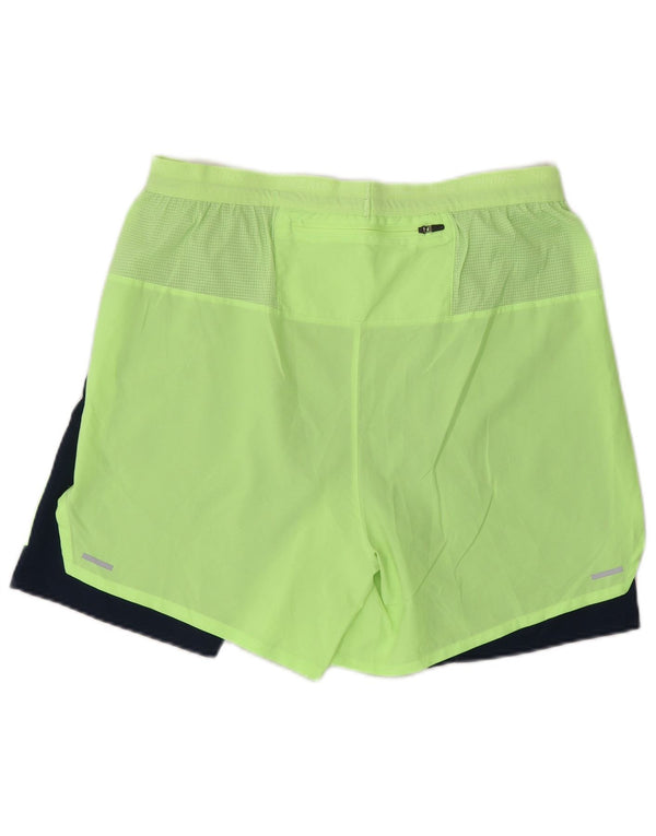 Pantaloncini sportivi Nike da uomo Dri Fit, grandi, gialli, in poliestere color block