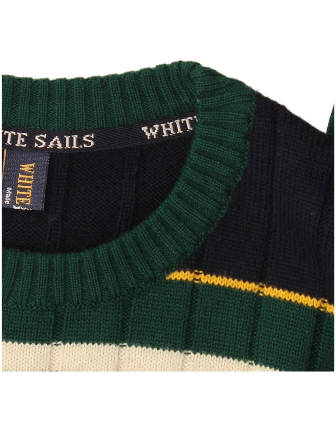 Maglione maglione girocollo da uomo White Sails 2XL a righe blu navy