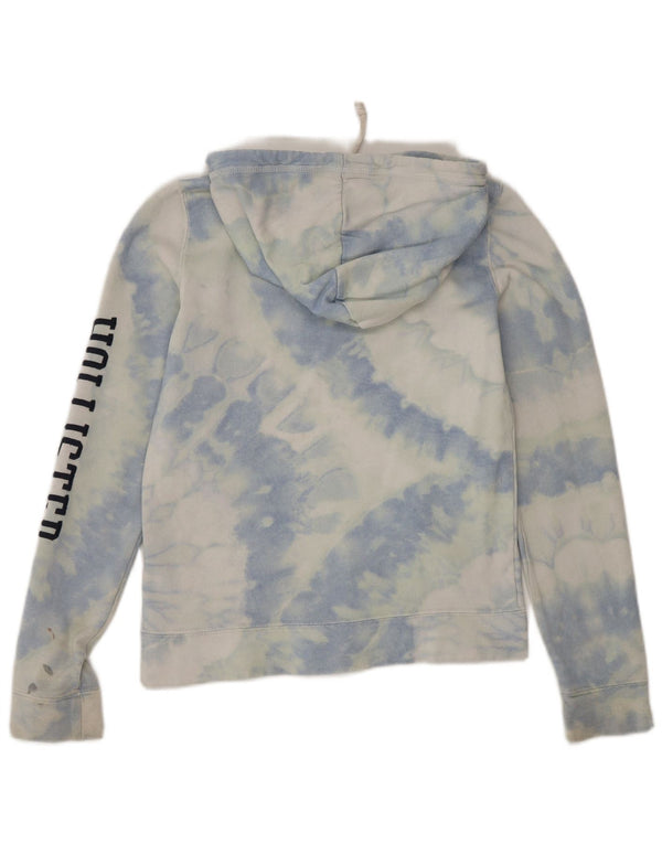 Felpa con cappuccio Hollister da donna Graphic Relaxed Fit UK 2 2XS Blu Tie Dye