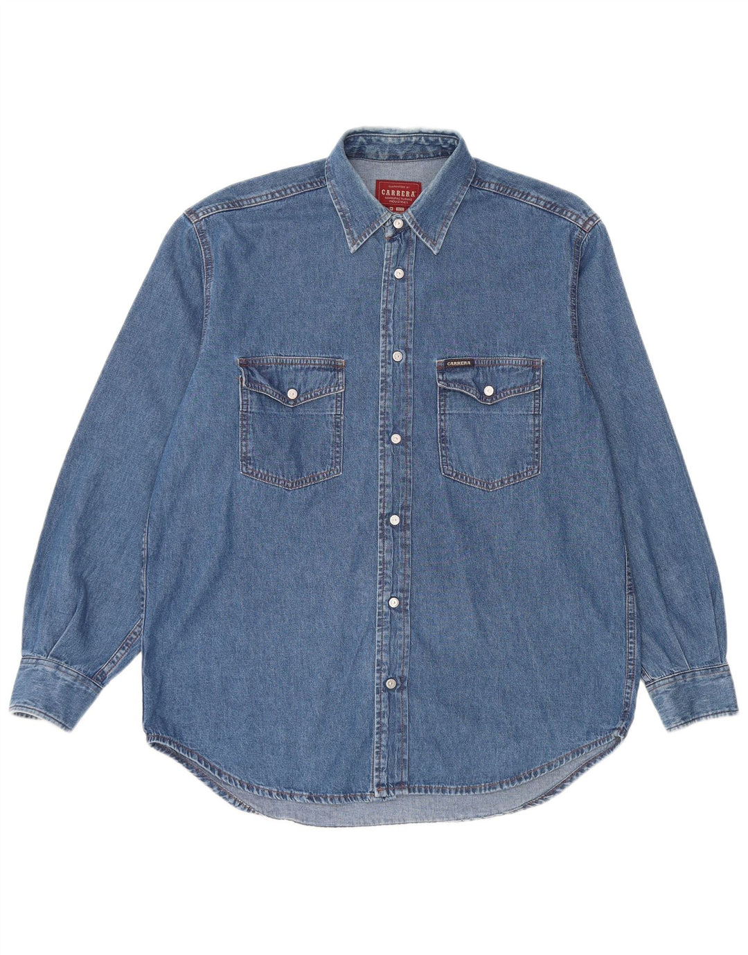 Camicia in denim da uomo Carrera taglia 39/40 cotone blu medio