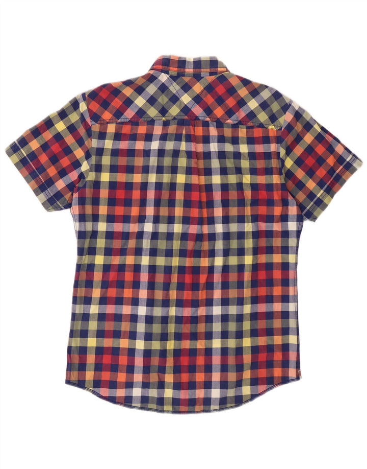 Camicia a maniche corte da uomo Tommy Hilfiger di grandi dimensioni in cotone a quadri multicolore