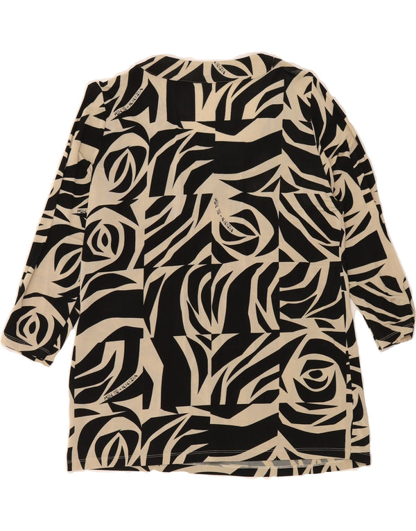 PERTE BY KRIZIA Womens Graphic Top 3/4 Sleeve UK 14 Medium Beige