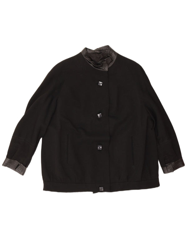 Giubbotto bomber vintage da donna UK 18 XL color block nero