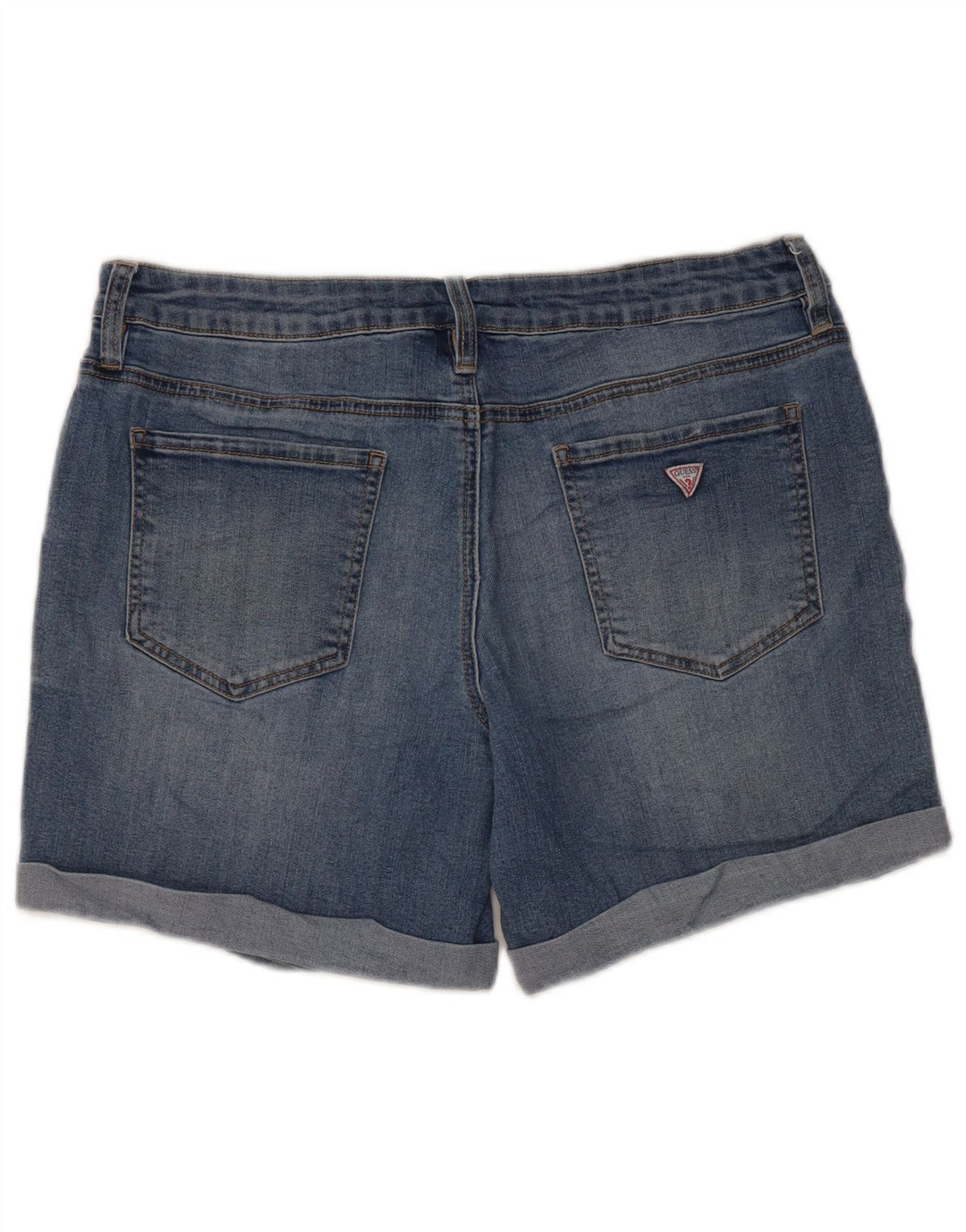 Pantaloncini di jeans a vita bassa da donna Guess W31 cotone blu medio