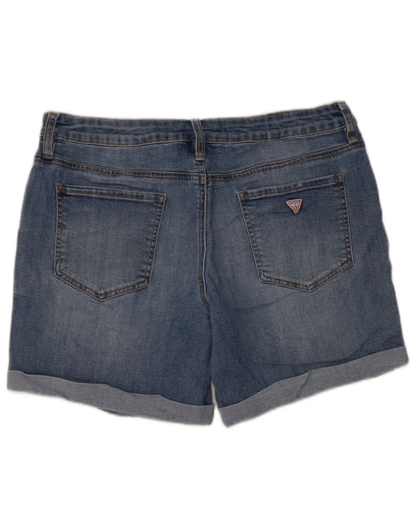 Pantaloncini di jeans a vita bassa da donna Guess W31 cotone blu medio