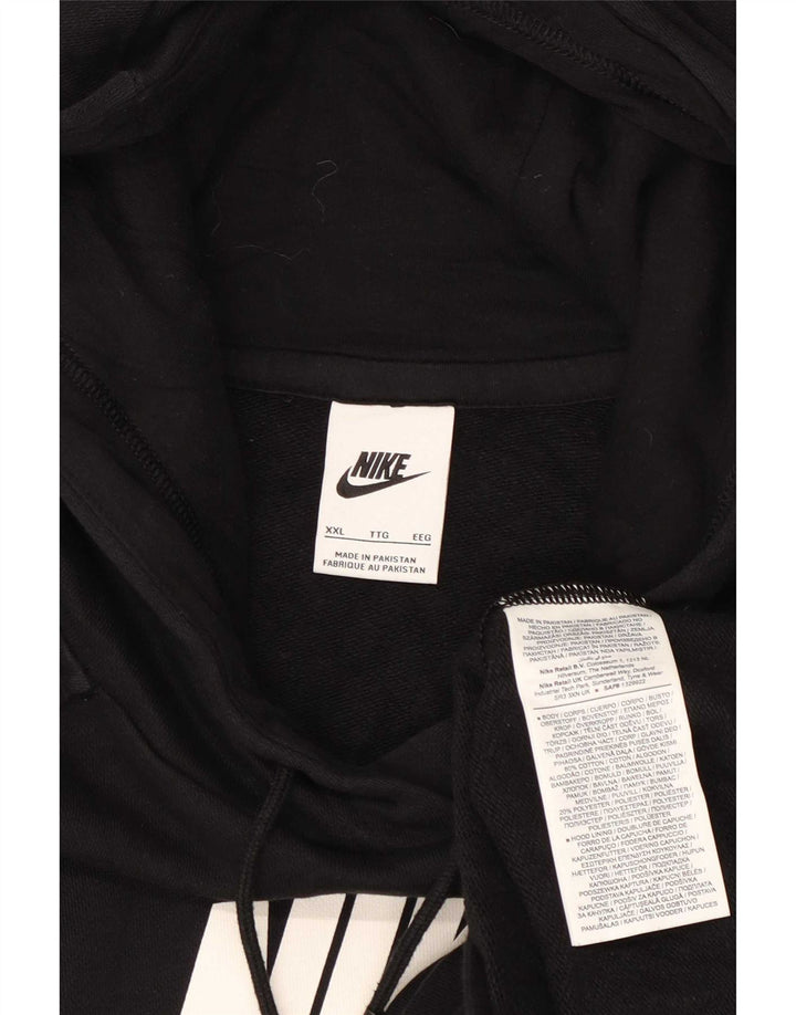 Felpa con cappuccio grafica Nike da uomo 2XL cotone nero