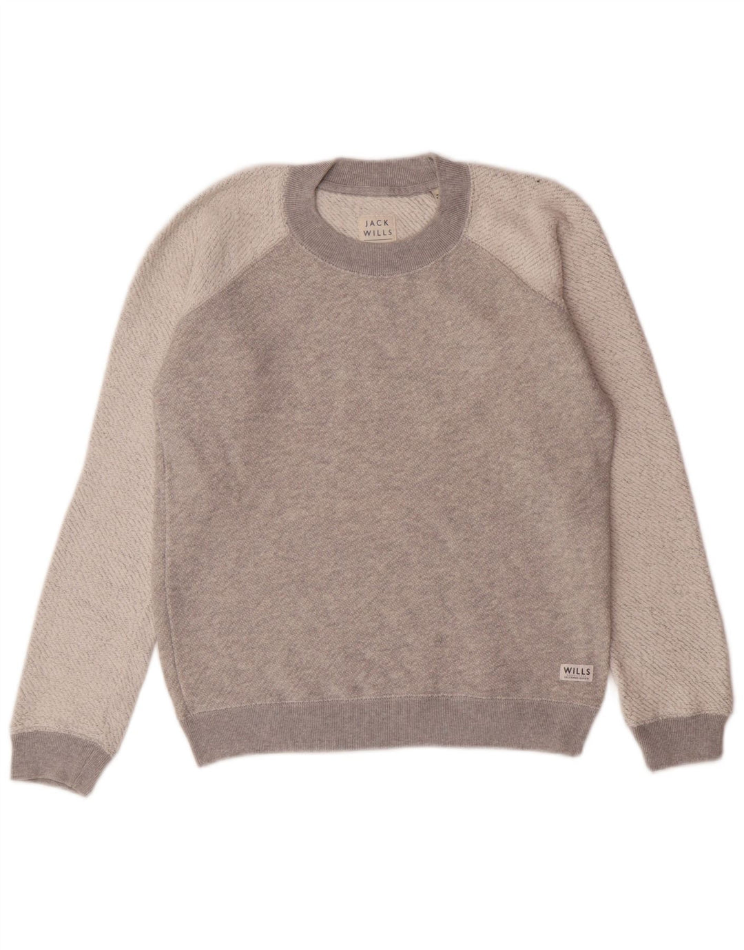 JACK WILLS Felpa da donna Maglione UK 6 XS Cotone color block grigio