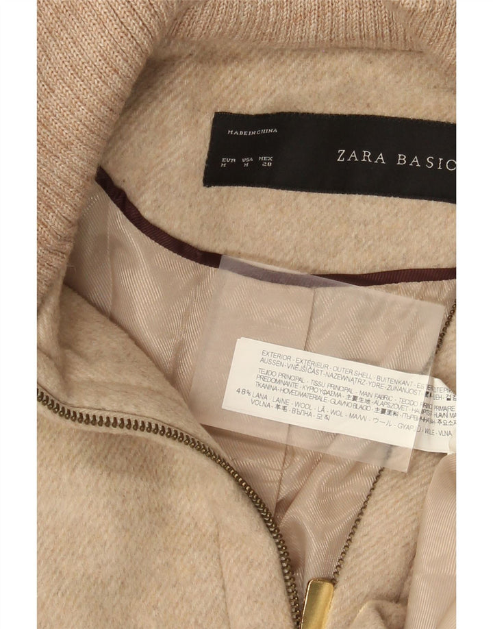 Soprabito con cappuccio da donna Zara UK 12 in lana beige medio