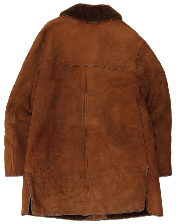 Soprabito in shearling da uomo Nurseys UK 40 grande in pelle marrone