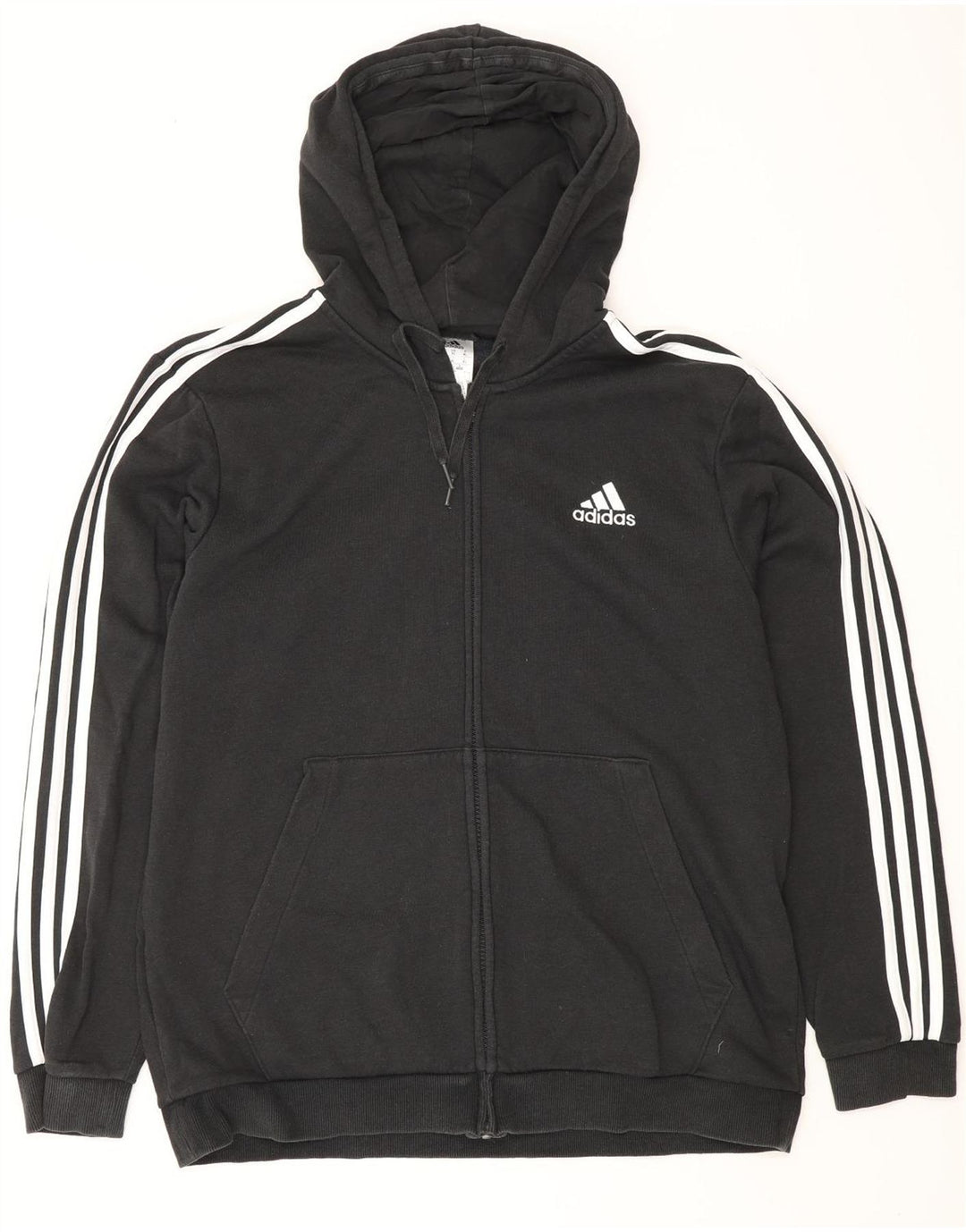 Maglione con cappuccio e zip da uomo ADIDAS XL in cotone nero