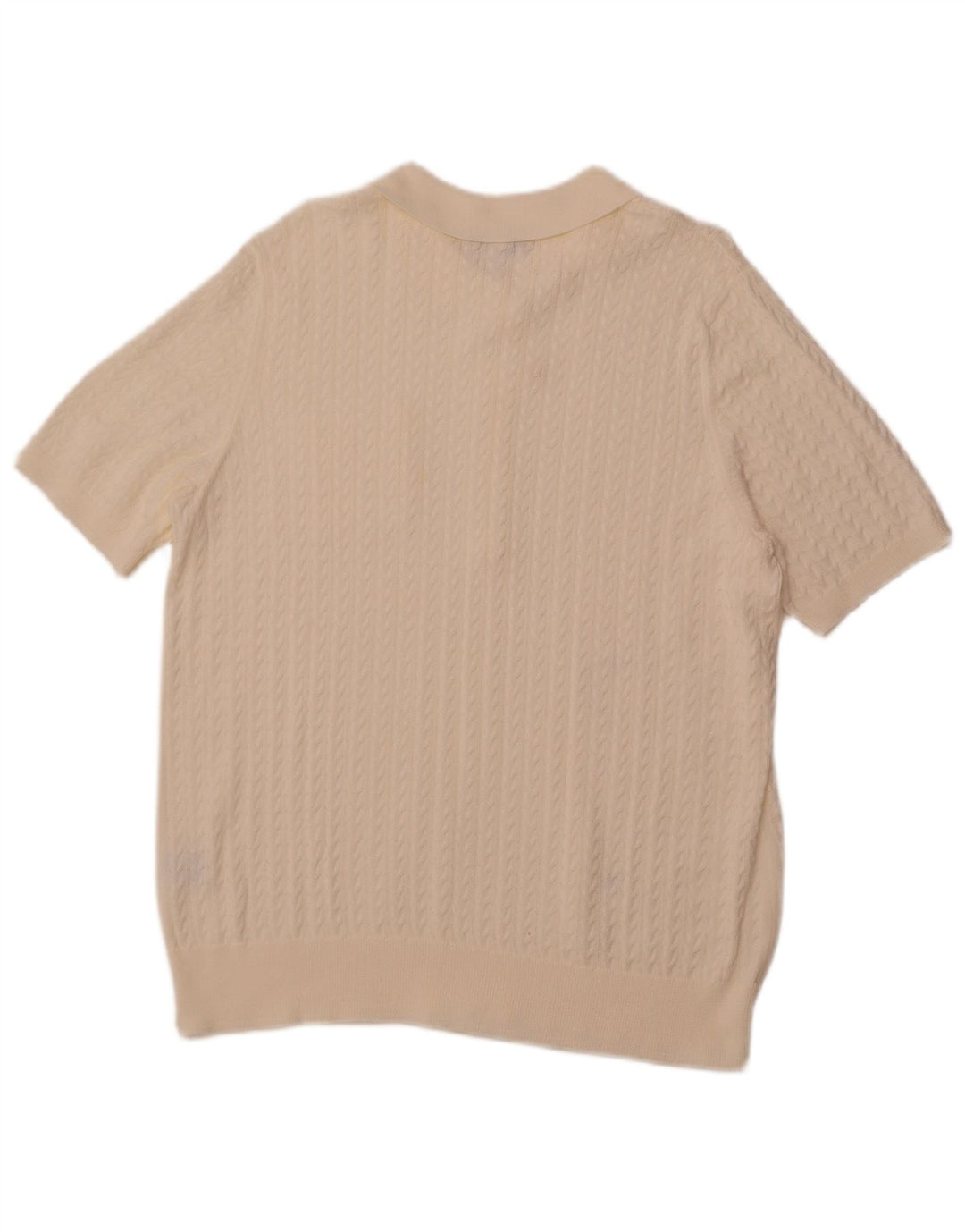 MONA Maglione da donna a maniche corte con collo a polo EU 48 2XL Bianco sporco