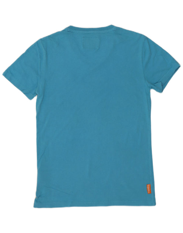 T-shirt da uomo SUPERDRY Top piccola in cotone blu