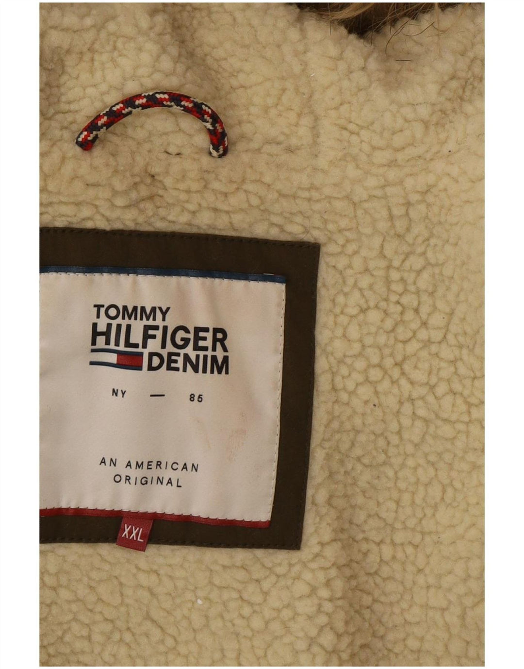 Giacca parka con cappuccio da uomo Tommy Hilfiger UK 44 2XL poliestere kaki