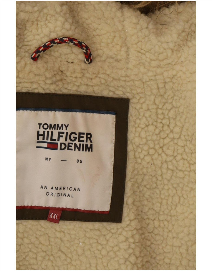 Giacca parka con cappuccio da uomo Tommy Hilfiger UK 44 2XL poliestere kaki