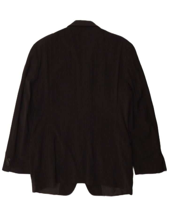 Giacca blazer da uomo a 3 bottoni Emporio Armani IT 48 gessato medio nero