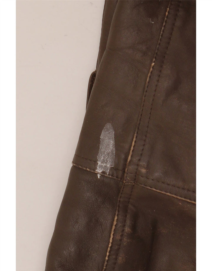 Giacca in pelle vintage da uomo IT 52 XL in pelle marrone