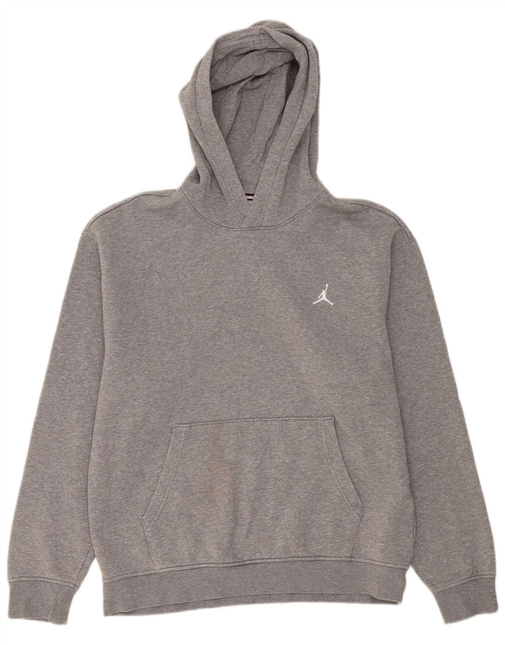 Felpa con cappuccio da uomo Jordan in cotone chiazzato grigio medio