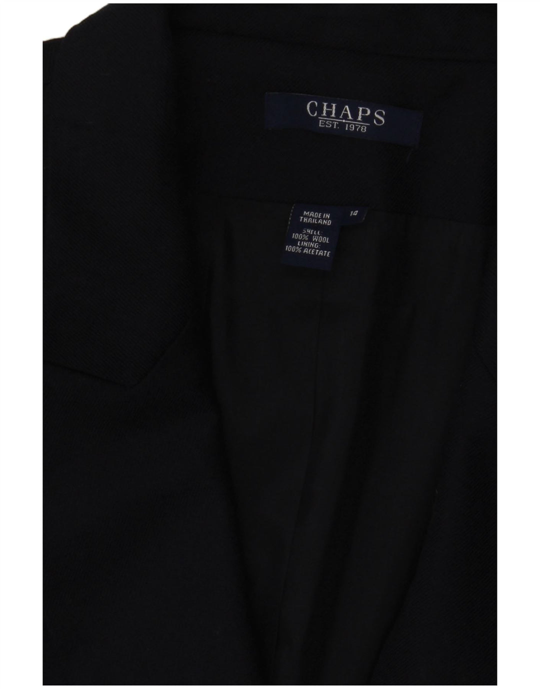 Giacca blazer doppiopetto da donna Chaps US 14 XL Lana blu navy