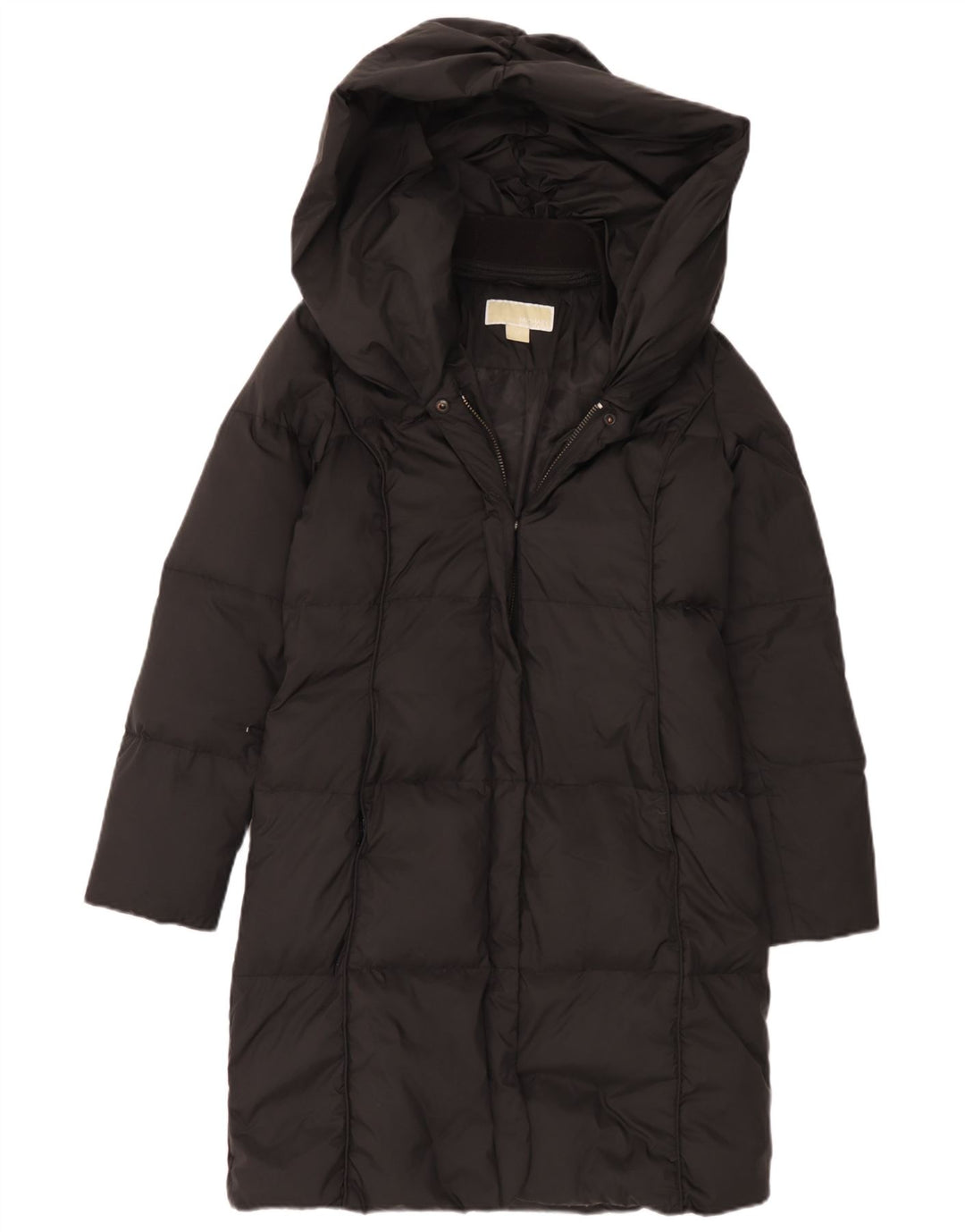 Cappotto imbottito oversize con cappuccio da donna Michael Kors UK 6 XS poliestere nero