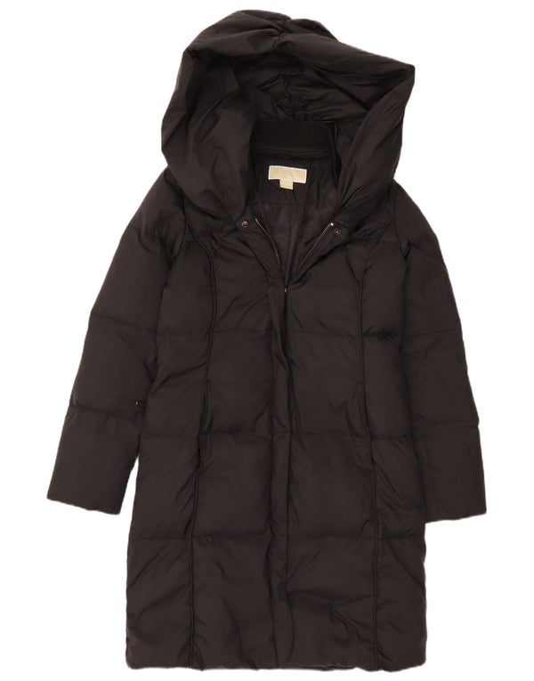 Cappotto imbottito oversize con cappuccio da donna Michael Kors UK 6 XS poliestere nero