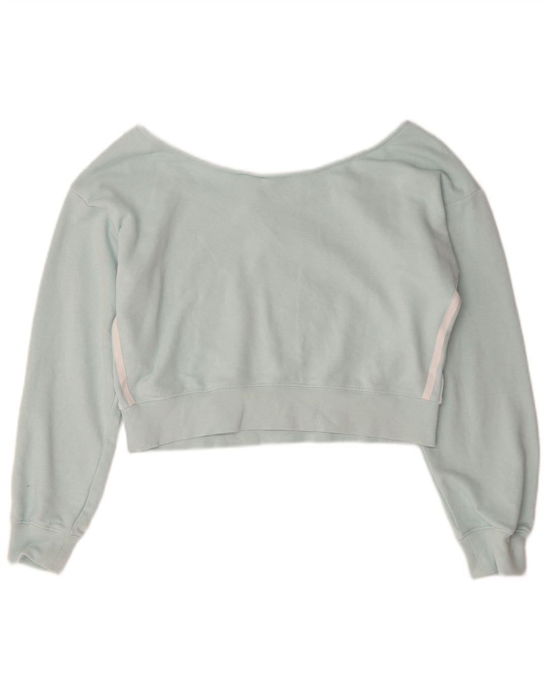 Top Adidas da donna oversize corto con spalle scoperte UK 10 piccolo cotone turchese