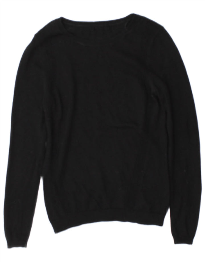 Maglione maglione con scollo a barca da donna Reiss UK 14 lana nera media