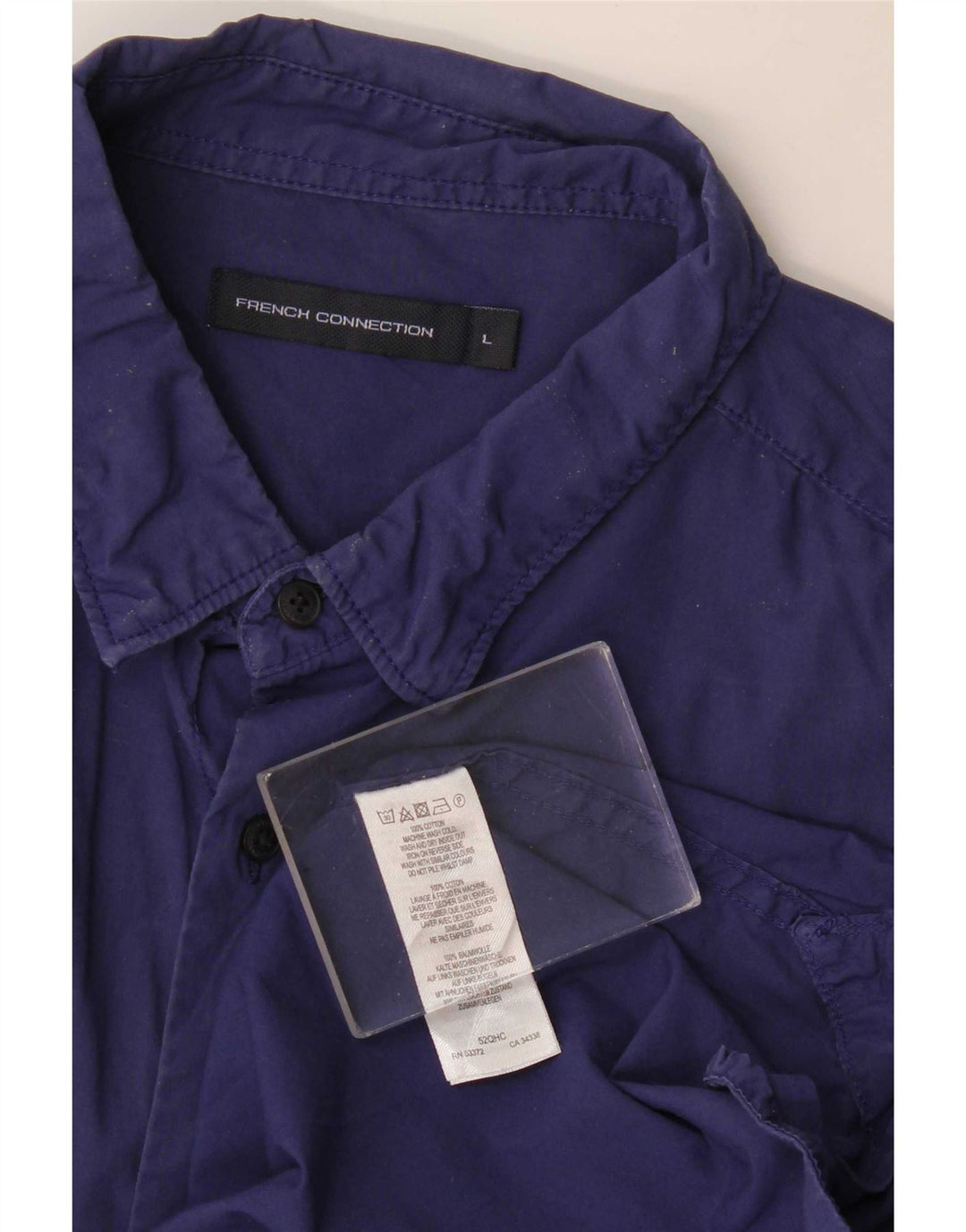 Camicia slim fit da uomo French Connection grande in cotone blu navy