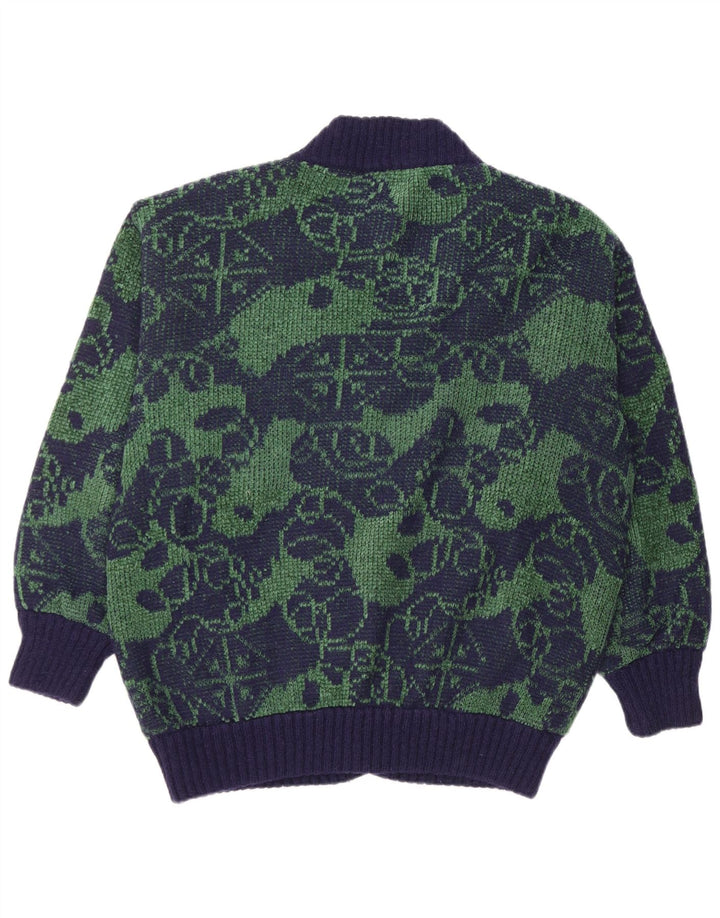 Maglione cardigan da uomo Marzia 2XL Blu navy geometrico