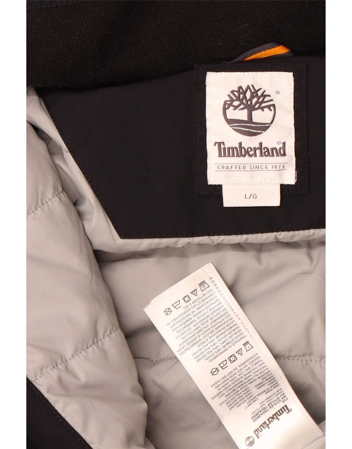 Giacca a vento con cappuccio da uomo Timberland UK 40 Large Nero Poliestere