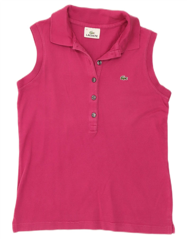 Polo senza maniche da donna Lacoste taglia 38 cotone rosa medio