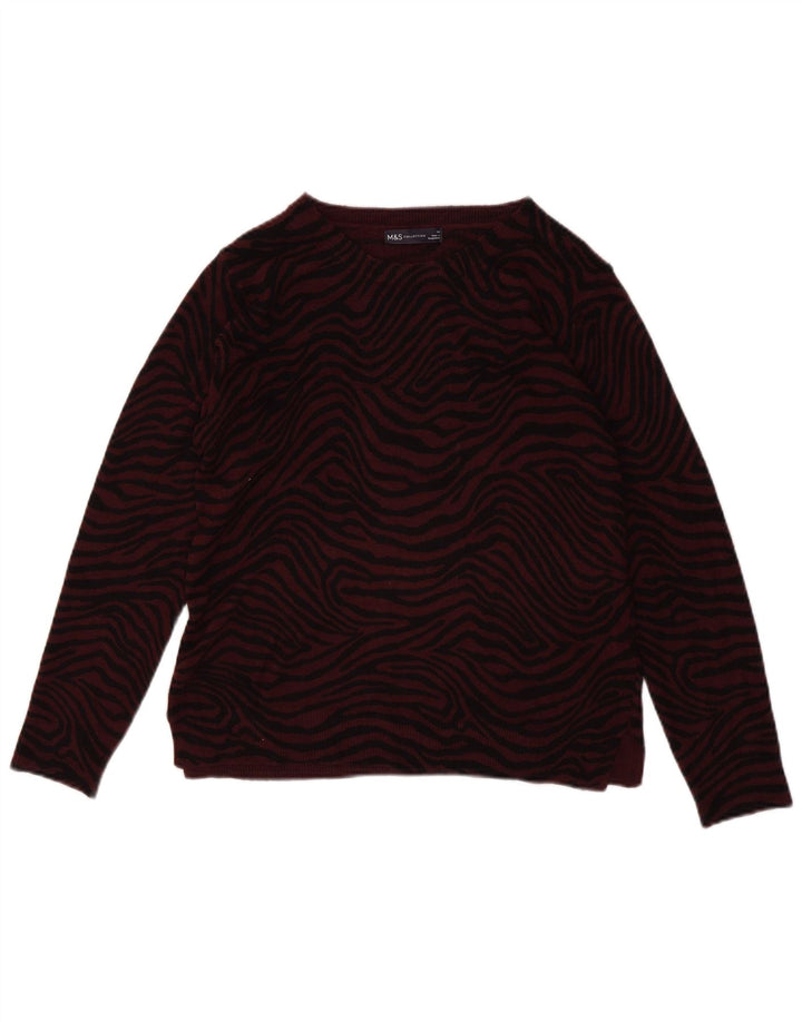 Maglione maglione con scollo a barca da donna Marks & Spencer UK 14 Bordeaux medio