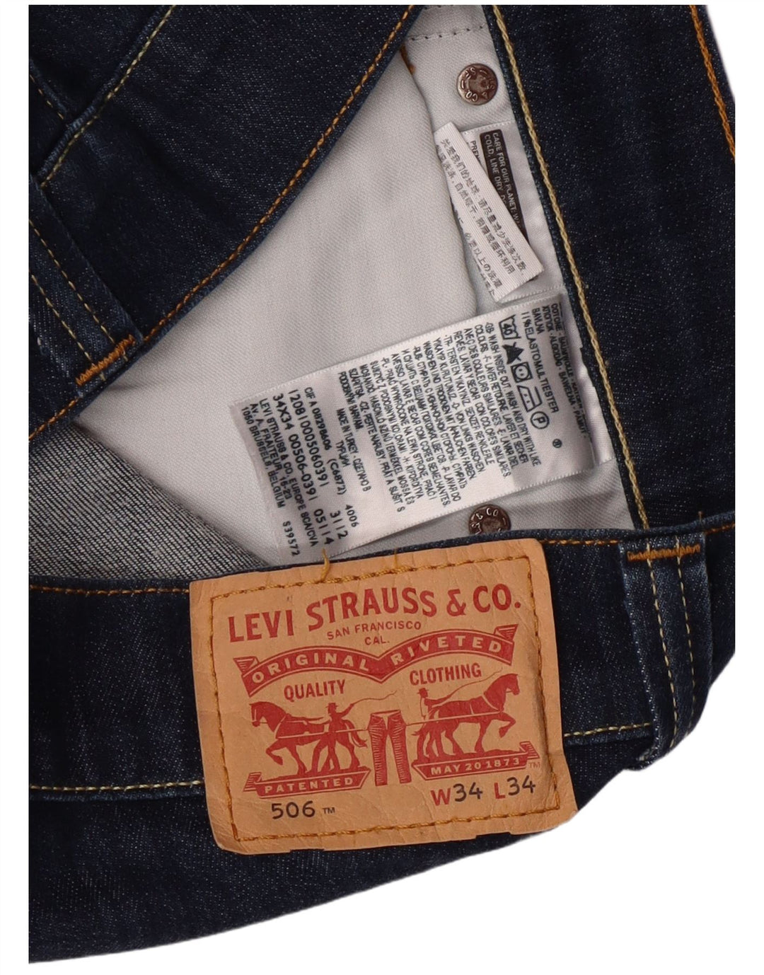 Levi's Uomo 506 Jeans dritti W34 L34 Cotone blu navy