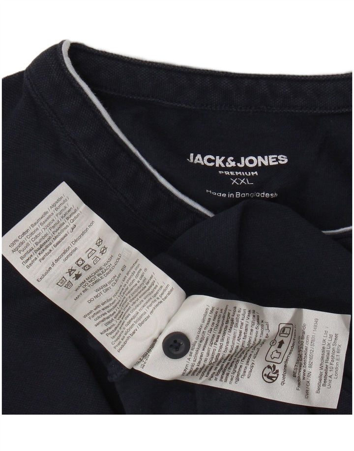 Polo da uomo JACK & JONES 2XL in cotone blu navy
