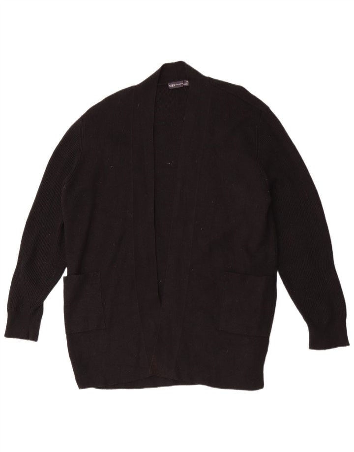 Maglione cardigan aperto lungo da donna Marks & Spencer UK 20 2XL Nero