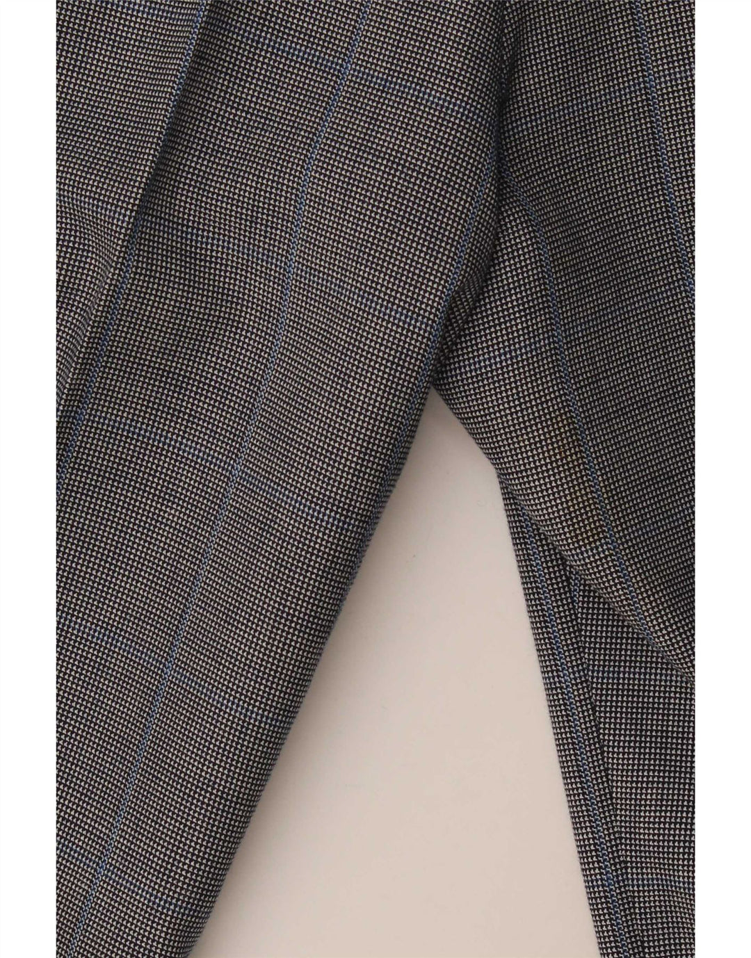 Abito vintage da uomo a 2 bottoni e 2 pezzi UK 40 grande W36 L26 blu navy a quadri
