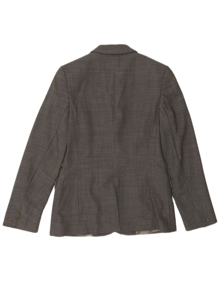 Laura Ashley Womens 1 Button Blazer Jacket UK 8 Small Grey Wool
