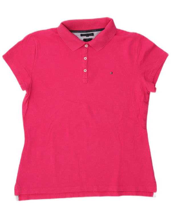 TOMMY HILFIGER Polo da donna slim fit UK 20 2XL cotone rosa